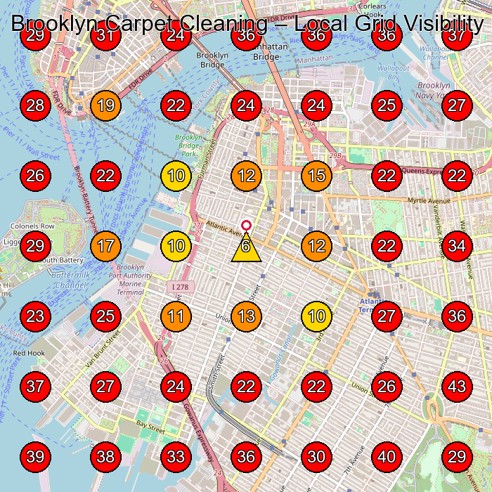 Brooklyn Carpet Cleaning GeoGrid visibility map for Carpet Cleaning Service in Brooklyn